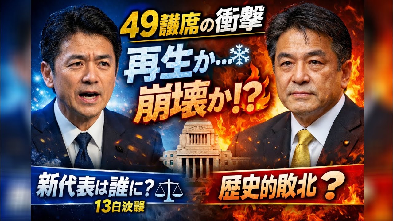 中道改革連合、崩壊か再生か――49議席の衝撃と代表選の行方 🗳️🔥#日本政治 #日本の未来 #最新ニュース #政治ニュース #高市早苗 #日本ニュース #自民党 #世界ニュース #日本外交 