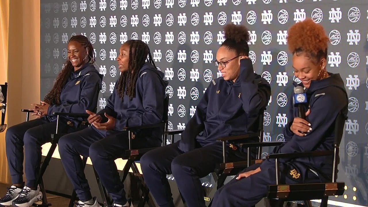ACC Women's Basketball Media Day Interviews: Notre Dame Fighting Irish - Hannah Hidalgo Olivia Miles