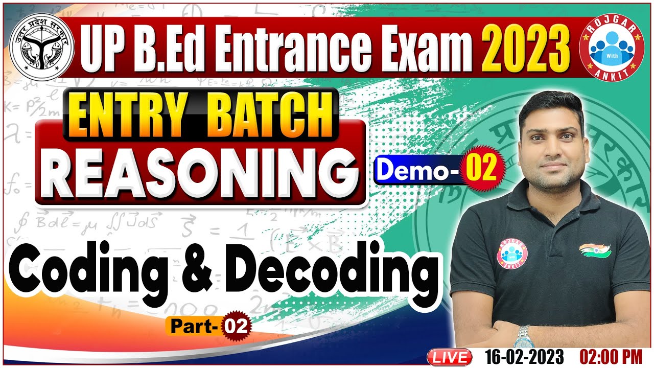 B.Ed Entrance Exam 2023 | Coding & Decoding | Reasoning For B.Ed | B.Ed Entrance Demo Class #02