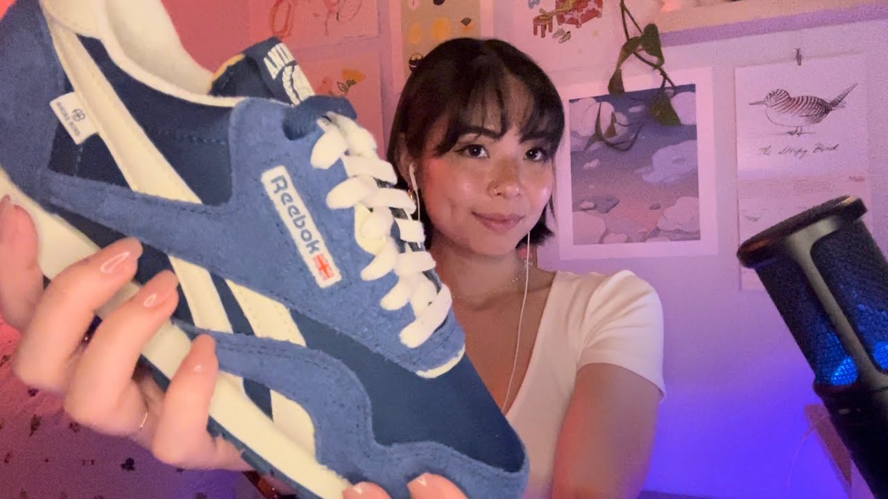 ASMR: ANINE BING REEBOKS UNBOXING: shoe tapping and scratching