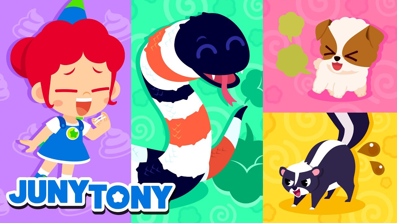 💨 Animais Soltam Pum | Puns dos Animais | Música Infantil | JunyTony em Português