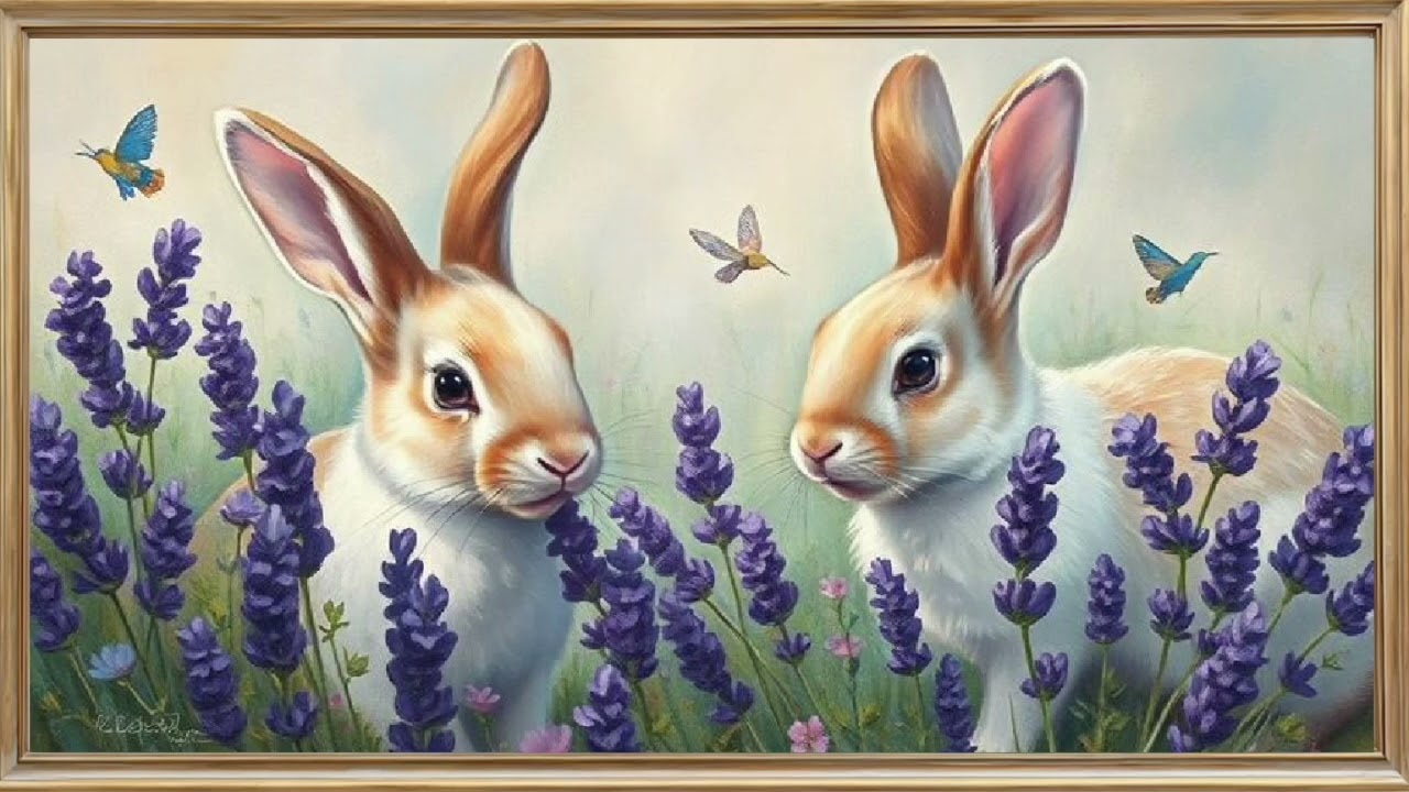 EASTER BUNNY SPRING GARDEN TV ART | Vintage Floral TV Wallpaper | Ad Free Screensaver with Music