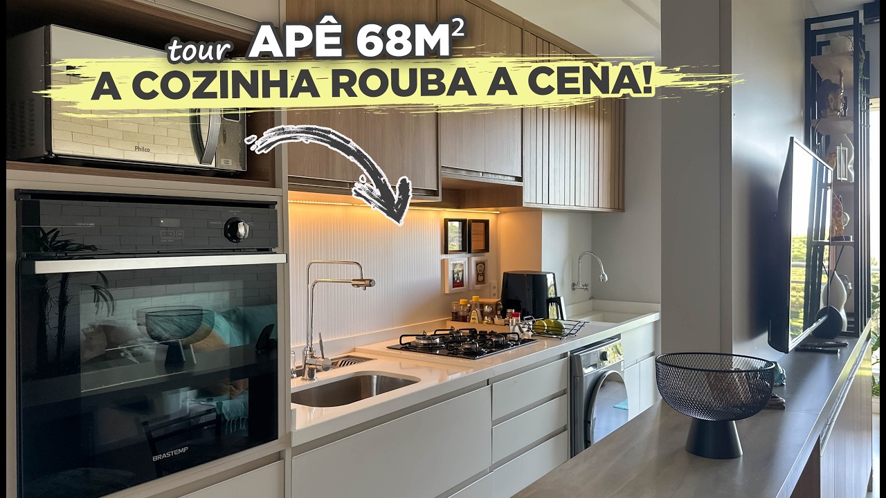 TOUR pelo AP&Ecirc; de 68m&sup2; com ESTILO INDUSTRIAL aconchegante, Canto Alem&atilde;o e CLOSET | Gaby Garciia