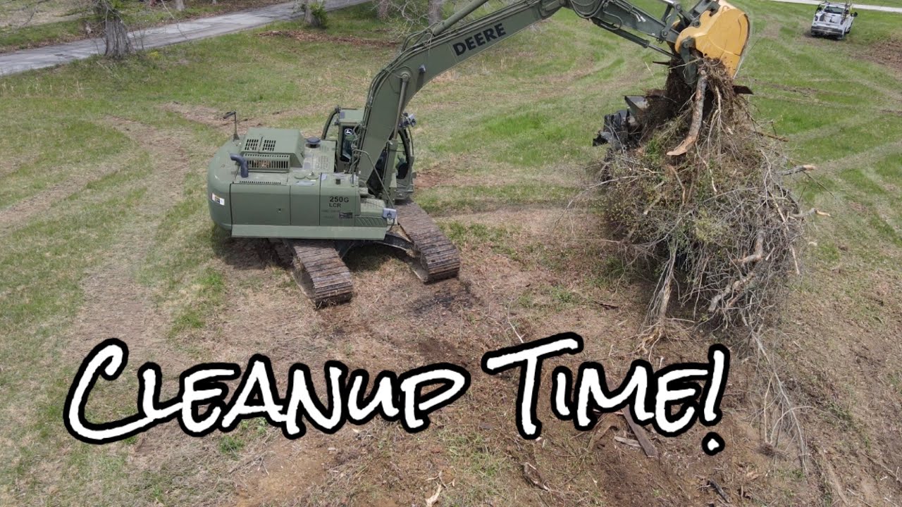 Homestead land clearing with military Deere 250G LCR excavator and M929 dump @C&C Equipment