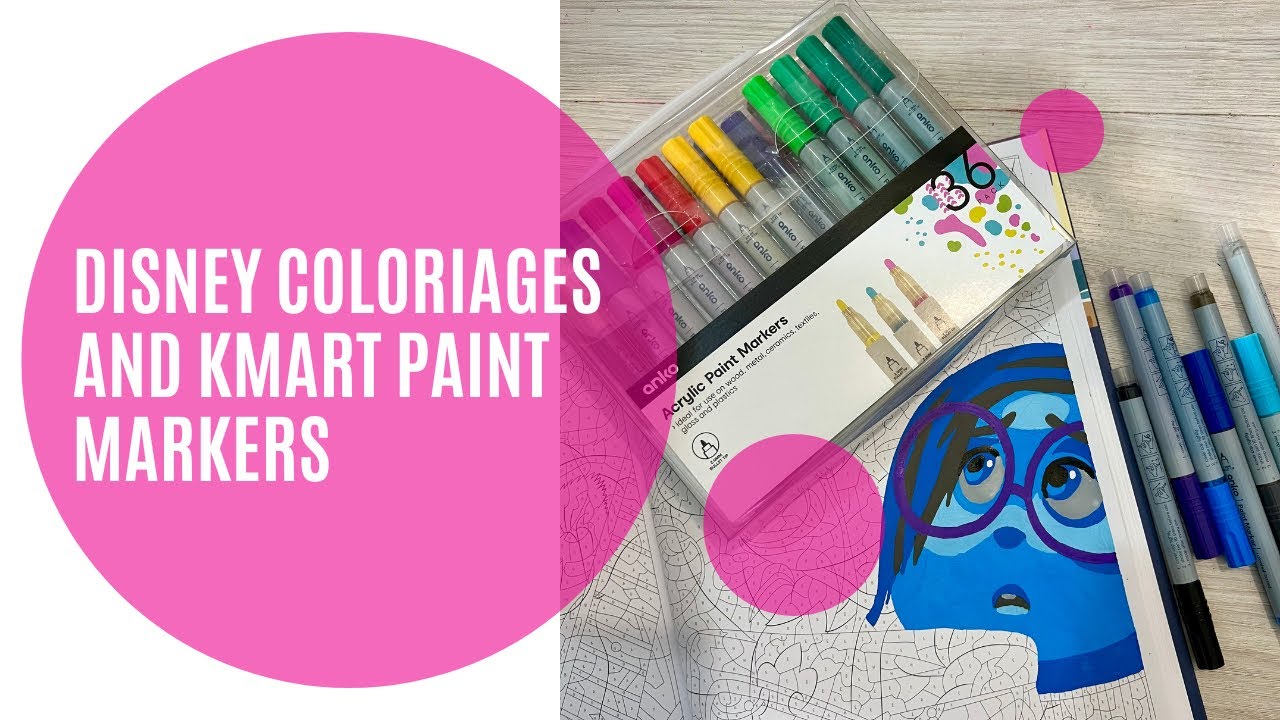 Disney Coloriages and testing Kmart Paint Markers | Adult Colouring | Colour by Numbers