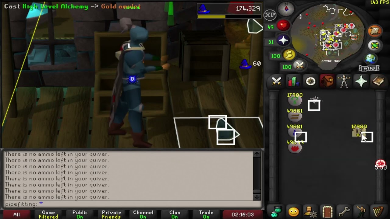 Snare, Alch, Bones to Bananas - upwards of 180k xp/hr