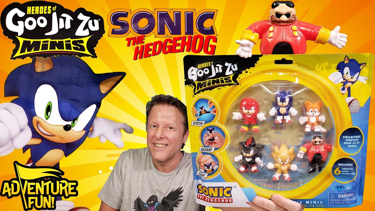 6 Heroes of Goo Jit Zu Minis Sonic The Hedgehog Super Squish Pack AdventureВеселый обзор игрушки!