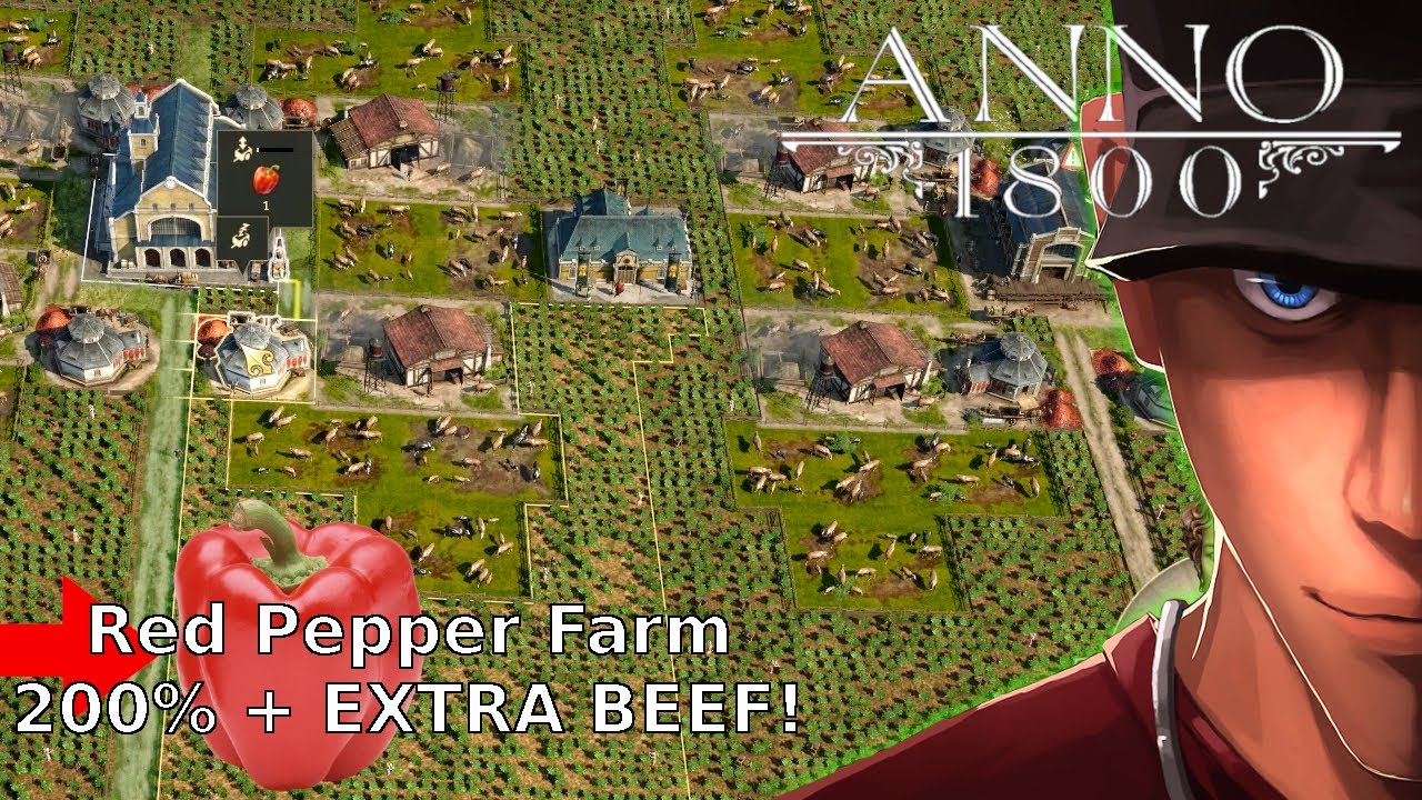 Anno 1800 Red Pepper 200% layout Extra beef With Trade union for Canned Food