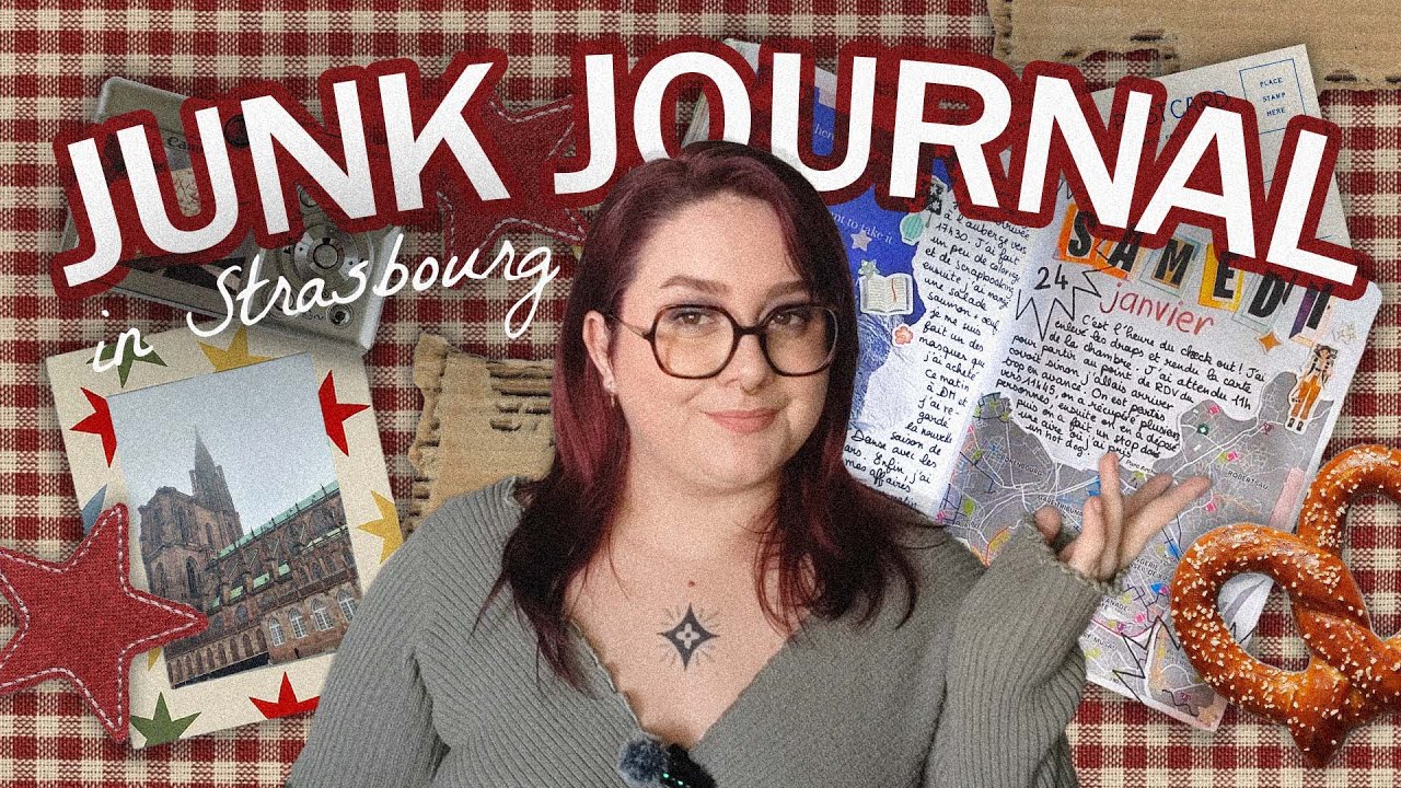 MON NOUVEAU CARNET DE VOYAGE 🥨⛪❄️ junk journaling à Strasbourg || Sunny Mel