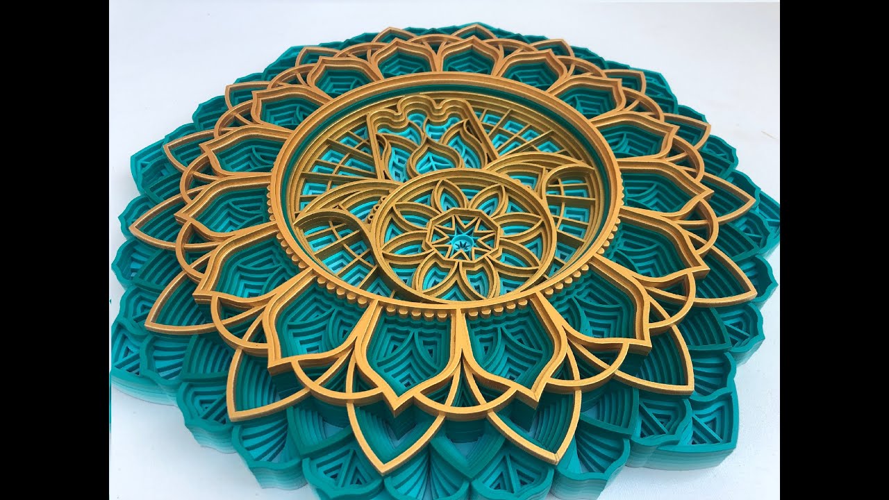 Mandala 3D com 9 camadas mdf - Mão de Fatima - Hamsa