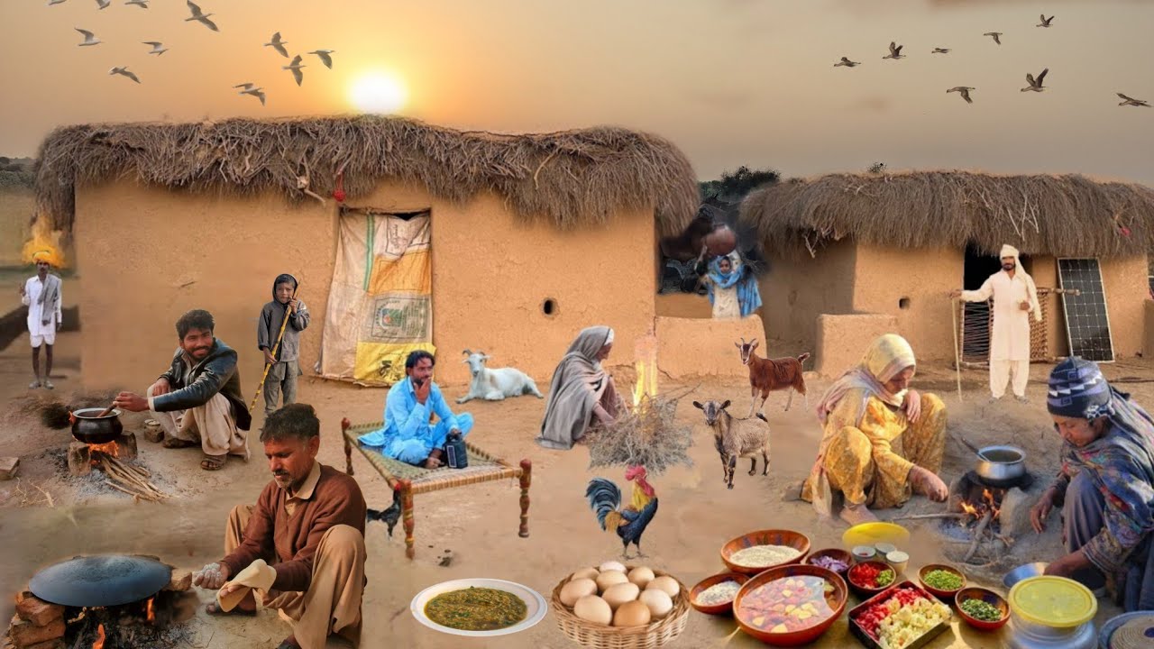 People Living the Cholistan | Desert village life in Punjab | Women Morning Routine In Fog Pakistan