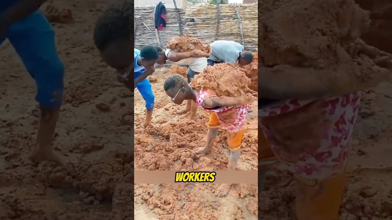 in Kenya, people turn clay and sunlight into bricks with no machines