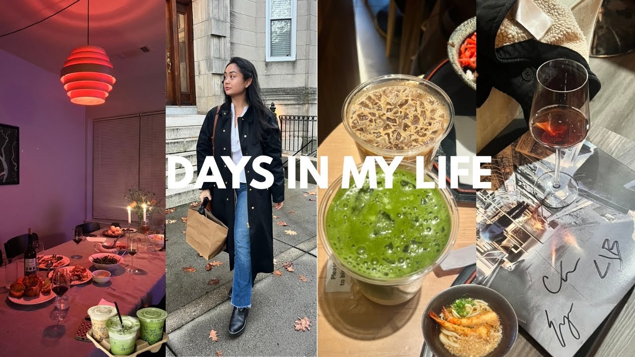 cozy days in my life | boston, dinner party, movie date, matcha cafes, and good company