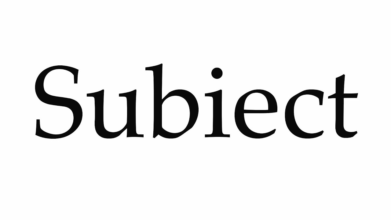 How to Pronounce Subiect
