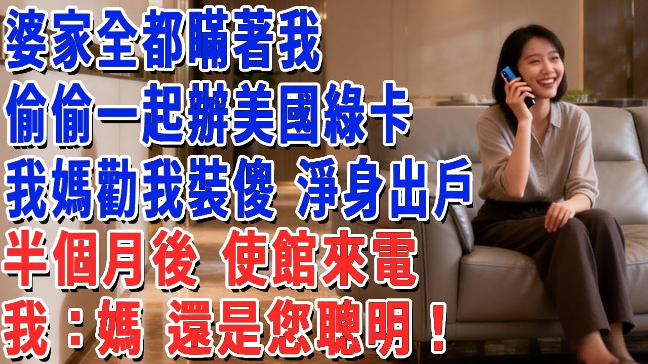婆家全都瞞著我，偷偷一起辦美國綠卡，我媽勸我裝傻 淨身出戶，半個月後 使館來電，我：媽 還是您聰明！#妮妮故事會 #情感故事 #老年生活