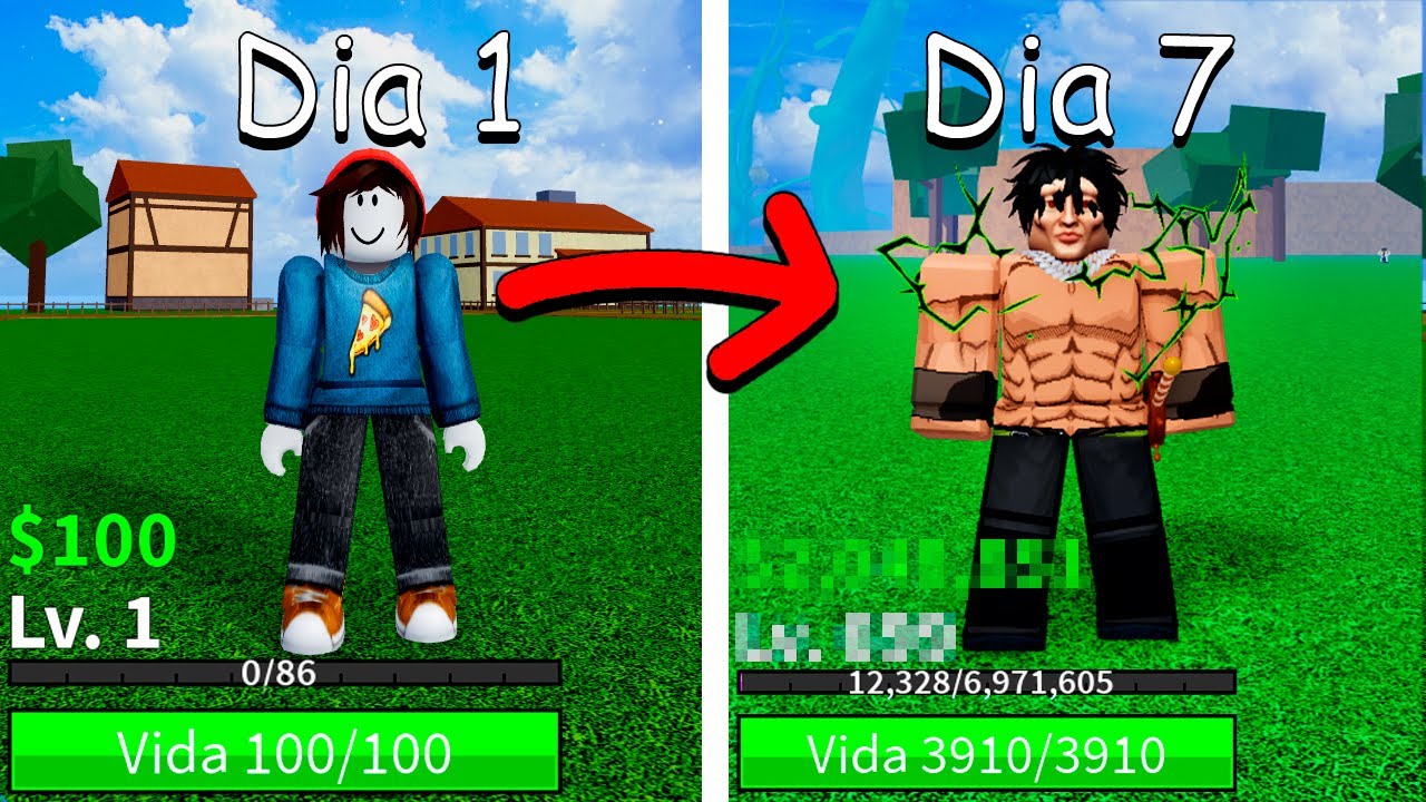 COMECEI DO INICIO POR 7 DIAS NO BLOX FRUITS