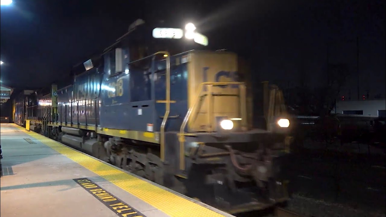 Full HD 60FPS: CSX GP40-2s 6218 and 6212 Lead Conrail CA-29 in Pennsauken on the RiverLINE 2/27/26