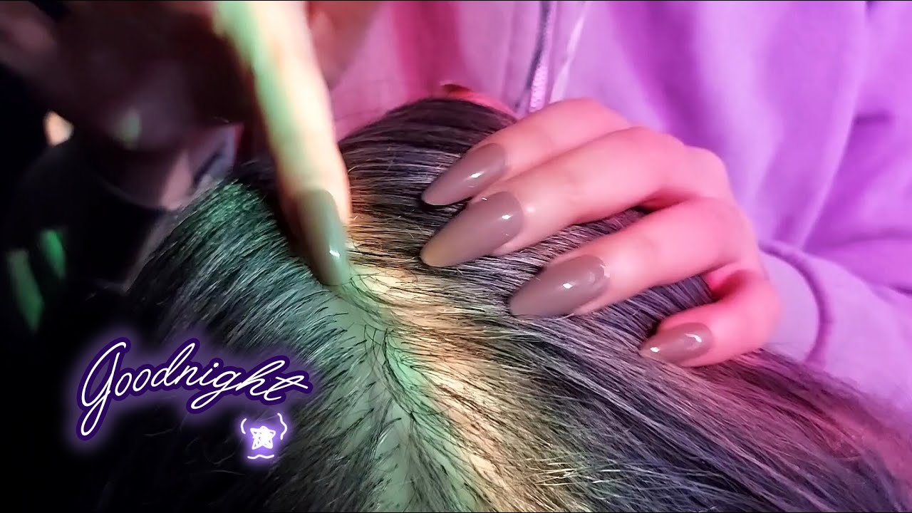 ASMR Hair Parting &  Scalp Scratching 💕 To Help You Sleep😴 Asmr Lunar Niki
