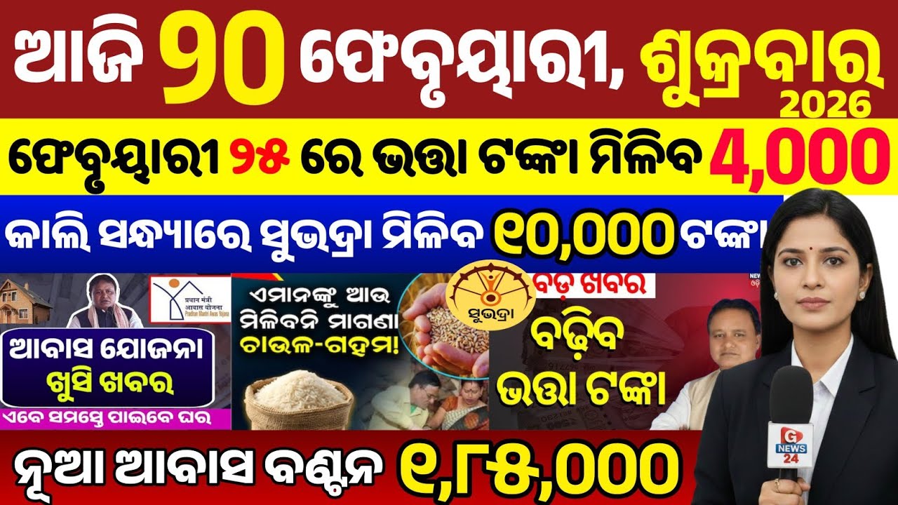 today's odia news/ 20 february/odisha news today/pm kisan yojana/subhadra yojana/odisha news/news