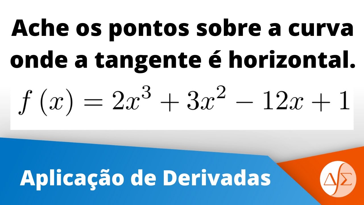 Calcule os pontos onde a tangente é horizontal -  Aplicação de Derivadas