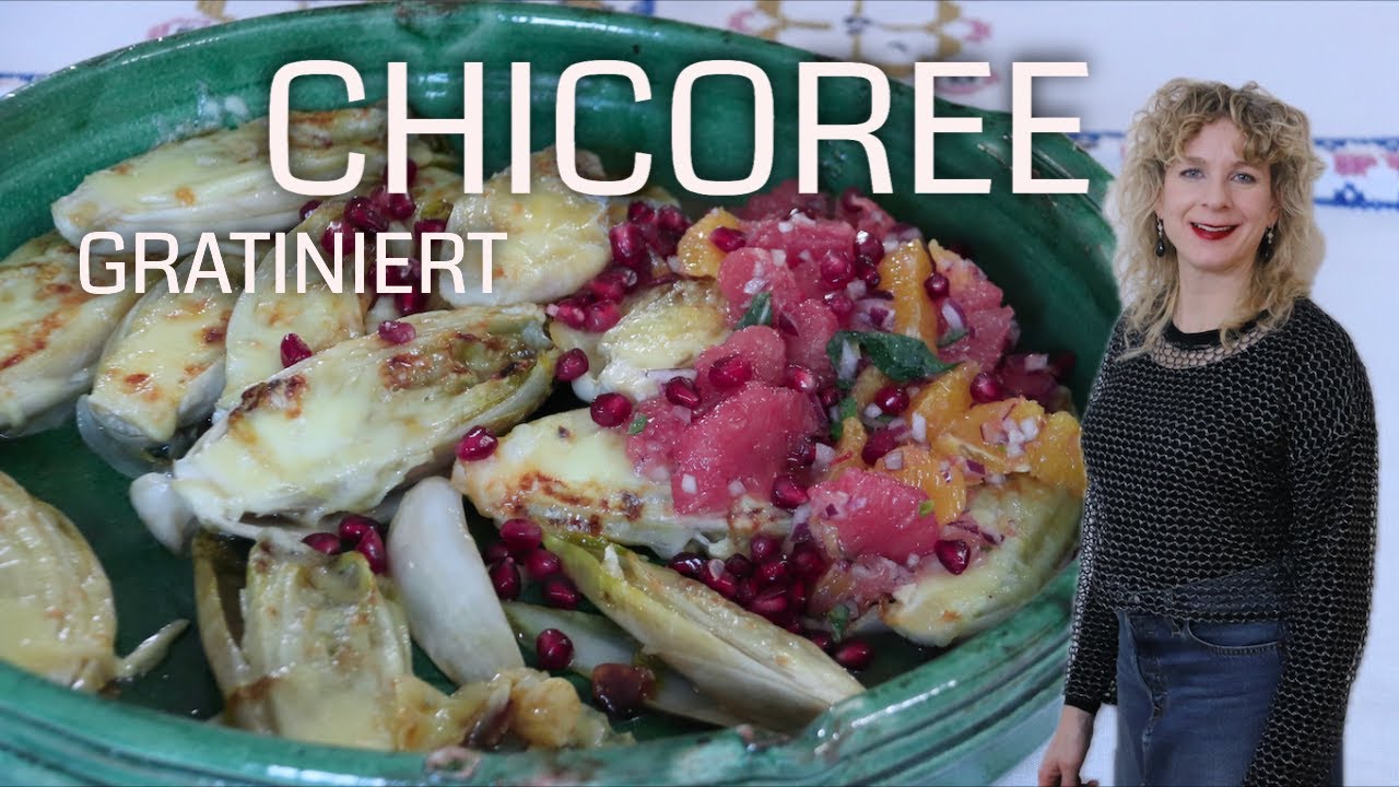 gratinierter Chicoree mit Zitrussalat⎮dazu Gewürztraminer