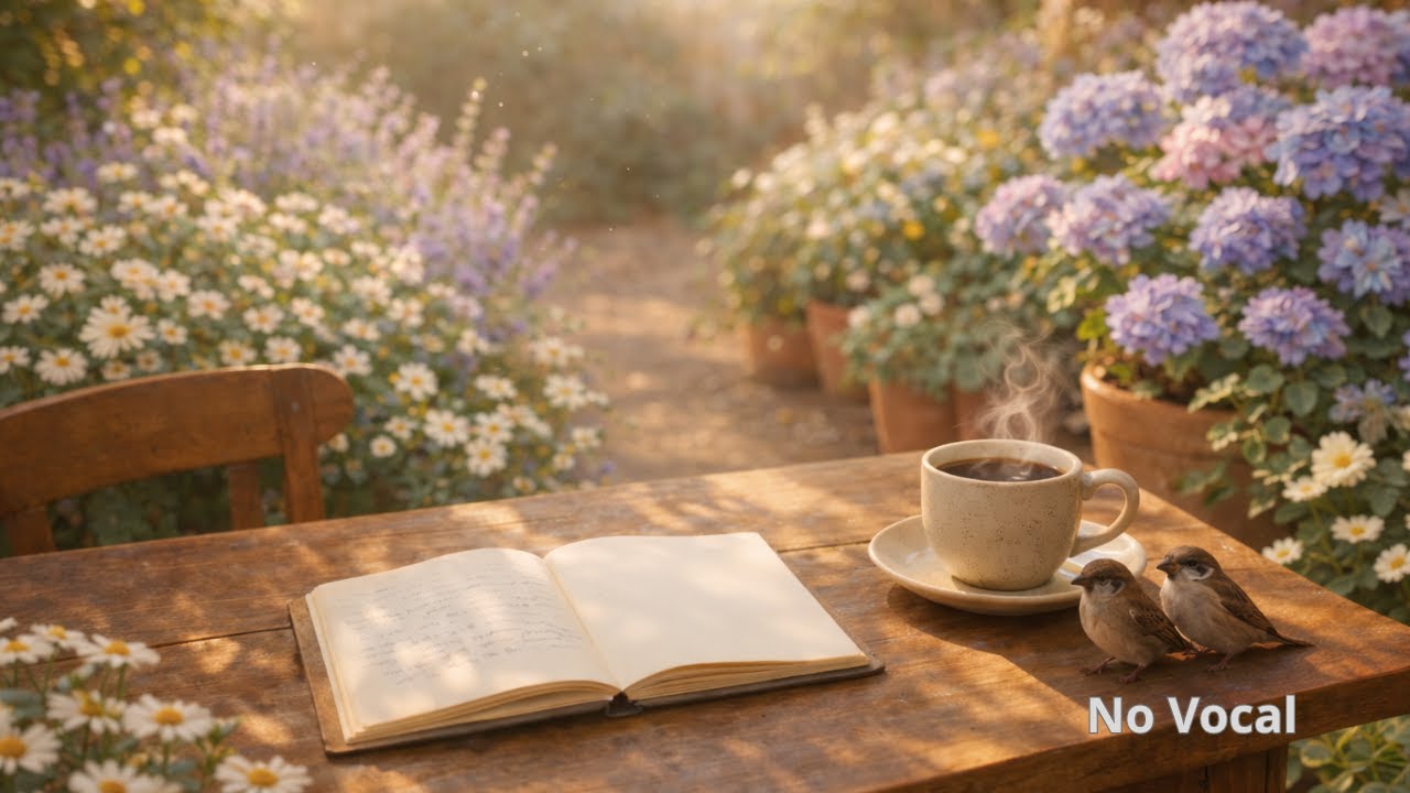 MORNING ZEN CAFE – Soft Piano Ambient (No Vocal) | Calm Productivity
