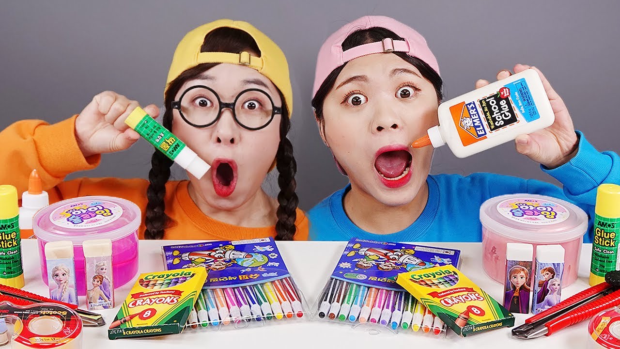Yenilebilir Kendin Yap Okul Malzemeleri Mukbang DONA