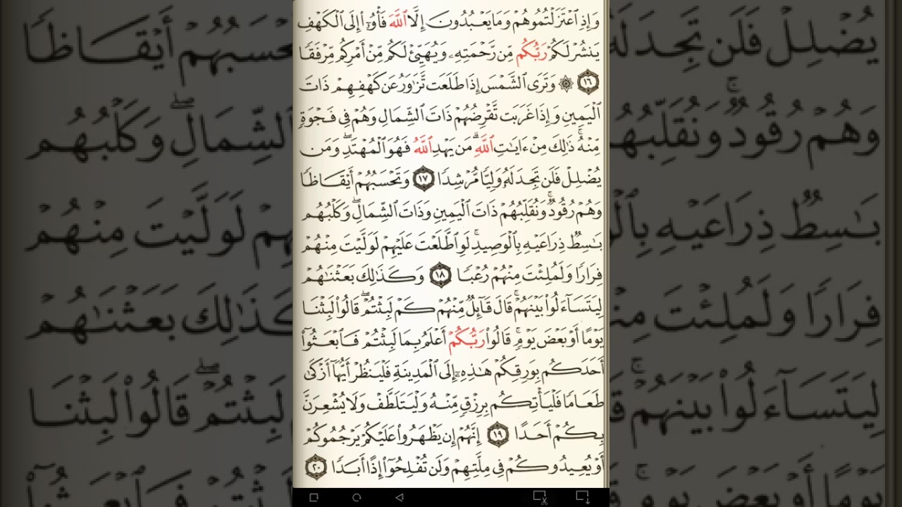 ماهر المعيقلي سورة الكهف مكتوبة صفحة 295 مصحف المدينة المنورة جودة عالية