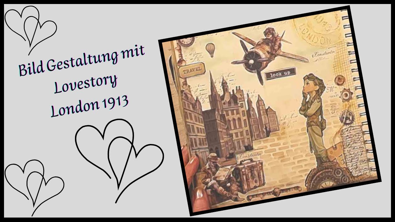 Steampunk Art, London mit Stamperia, kleben, stempeln, schablonieren