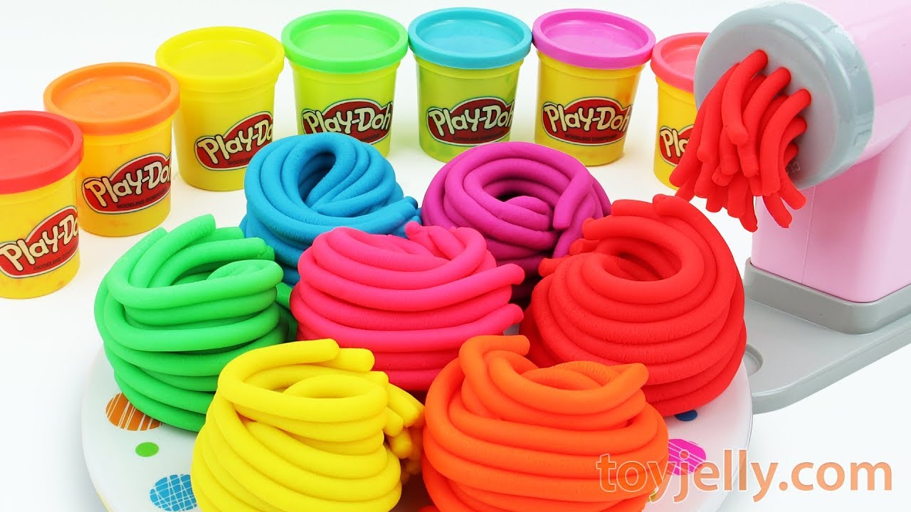 Learn Colors with Play Doh Pasta Spaghetti Making Machine Baby Toy Appliance and Surprise Kids Toys
