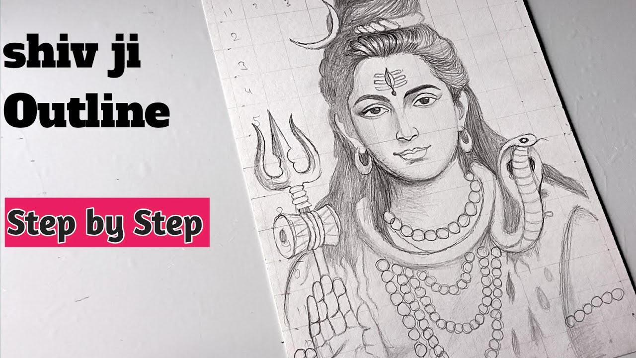 “How to Draw Shiv Ji Step by Step | Realistic Outline Sketch