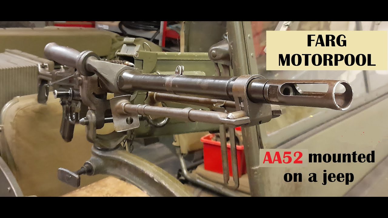 Machine gun mounting, AA52 on tripod and a Hotchkiss M201 Jeep