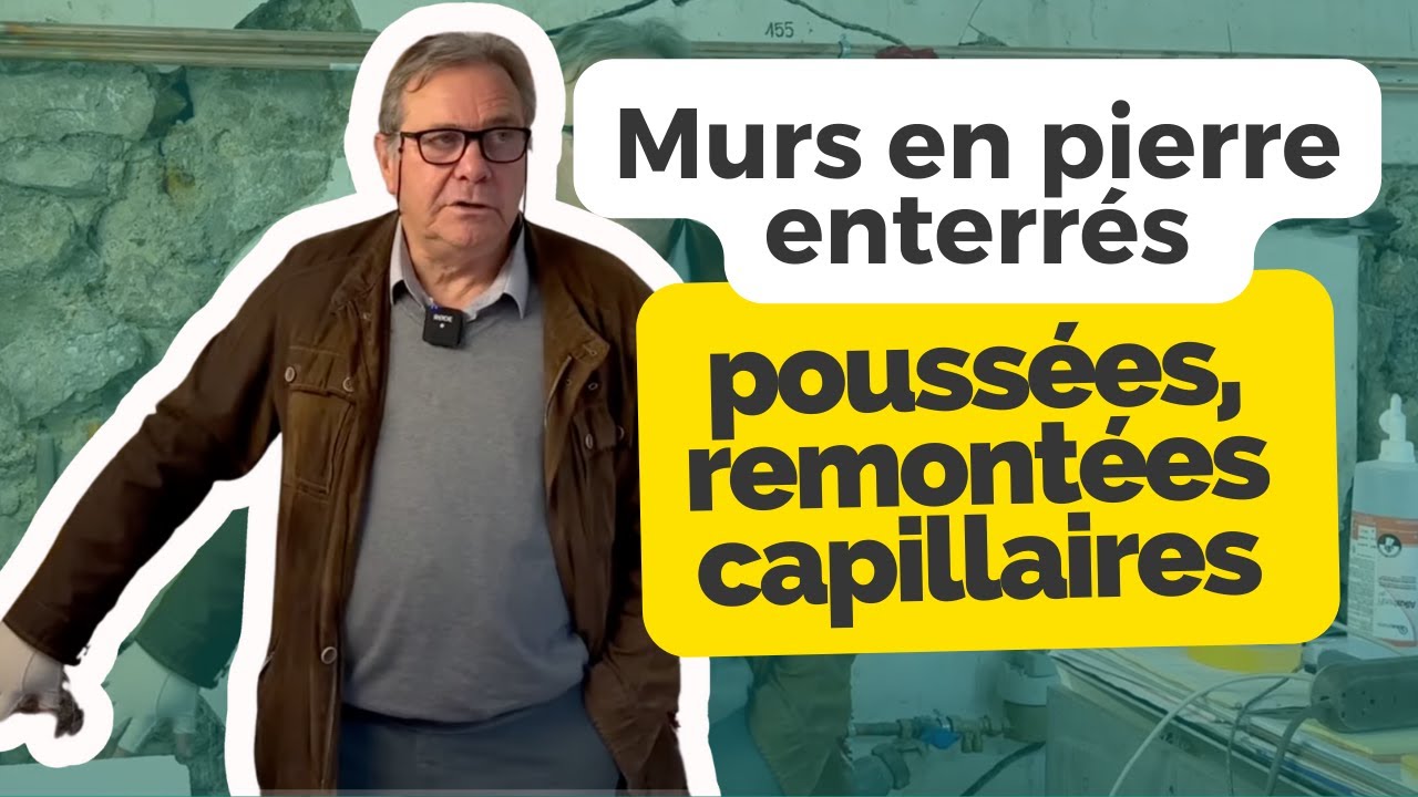 Murs en pierre enterrés, poussées des terres, remontées capillaires, Orangerie 3