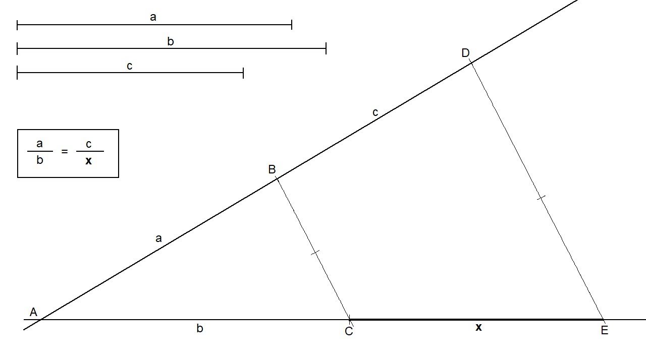 Cuarta proporcional de tres segmentos