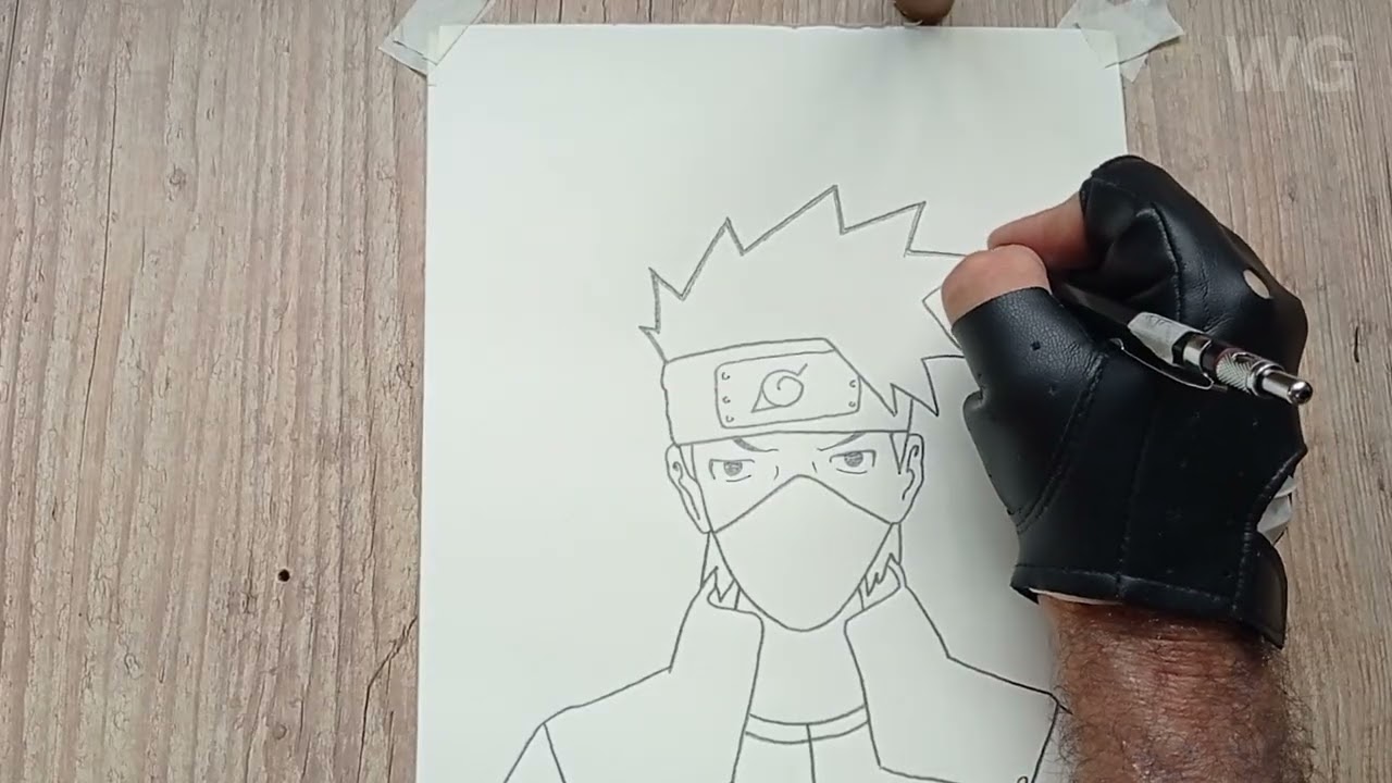 Como desenhar Kakashi Hatake   passo a passo...