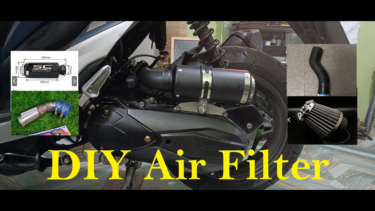DIY modified air filter for Honda Click, ADV, PCX, Beat, Airblade, Nmax, Aerox and mio universal