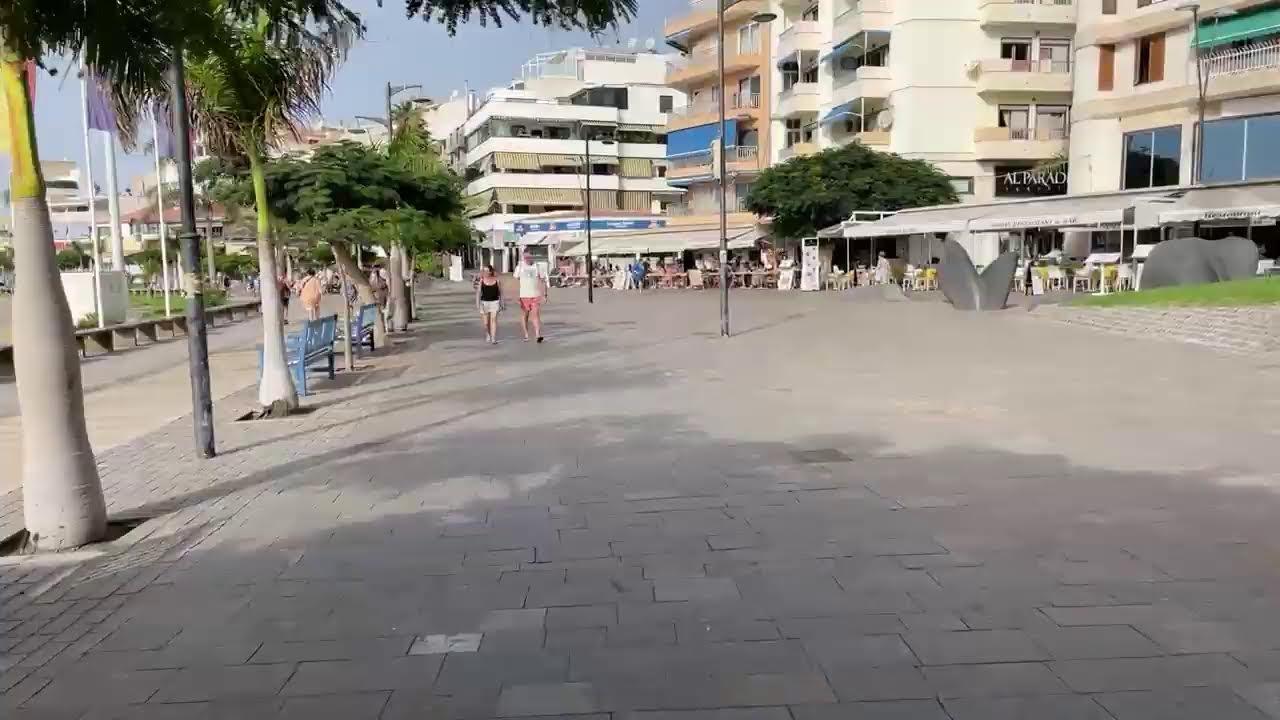 Los Cristianos beach and a walk to the office 5th October 2022