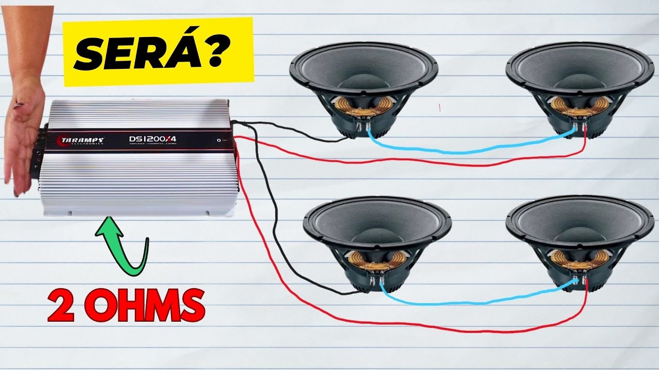 Como Liga 4 falantes de 4 Ohms Em Um Módulo De 2 Ohms #somautomotivo