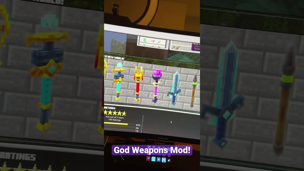 God Weapons Mod in Minecraft Bedrock! #mcpe