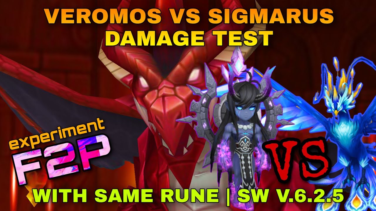 VEROMOS VS SIGMARUS DAMAGE COMPARISON IN DB12 / DRAGON B12 SUMMONERS WAR