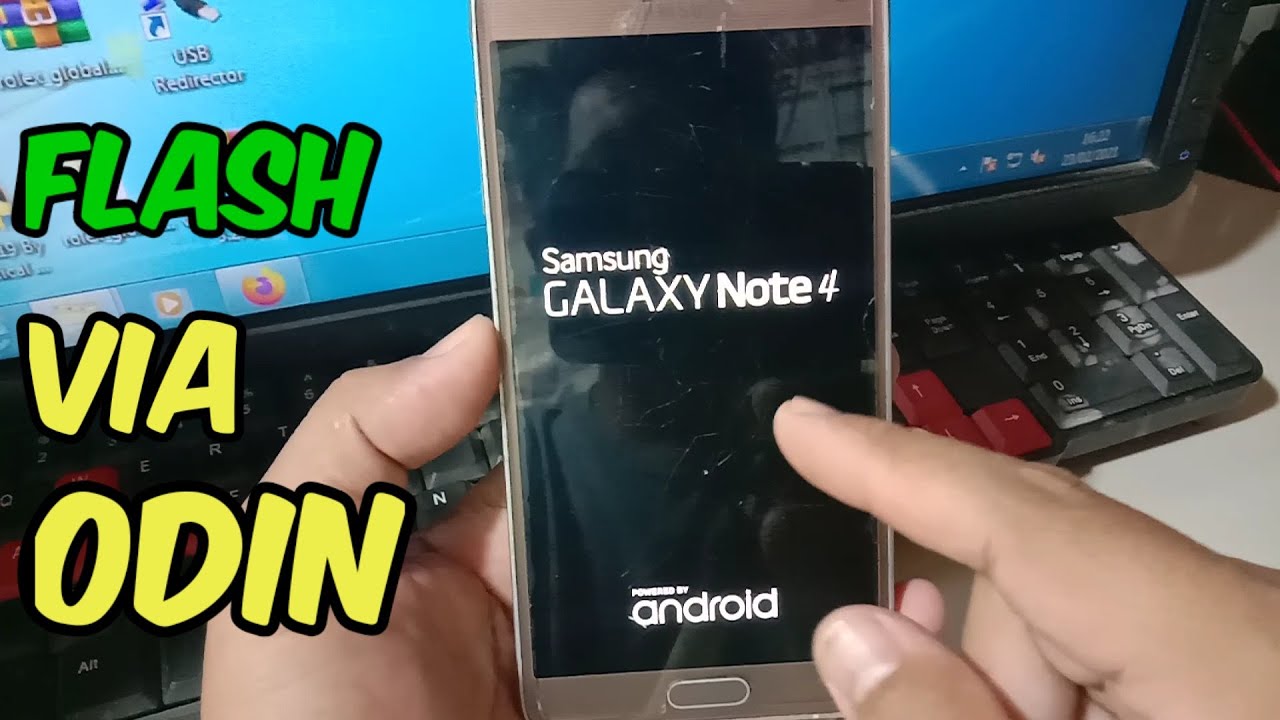 CARA FLASH SAMSUNG  GALAXY NOTE 4 ( SM-N910H ) STUK DI LOGO SAMSUNG  VIA ODIN