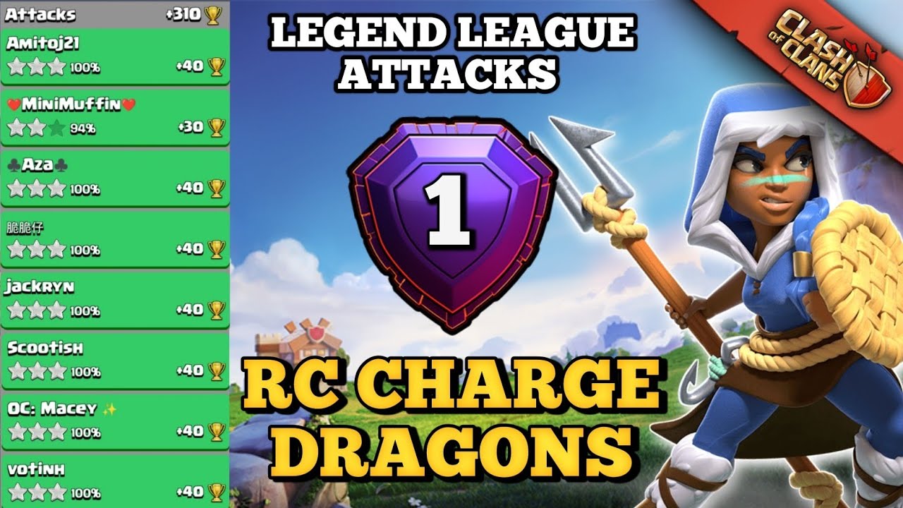 RC Charge Dragons Attack Strategy TH17 | Legend League Attacks | EP.2 | Clash of Clans