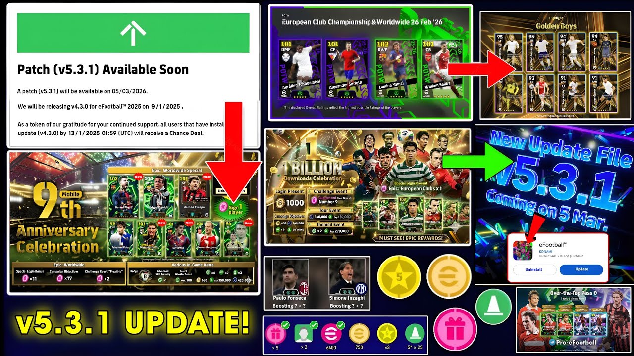 eFootball 2026 New v5.3.1 Update! Free Epic 😍 New Special Campaign, Thursday Potw & Free Coins