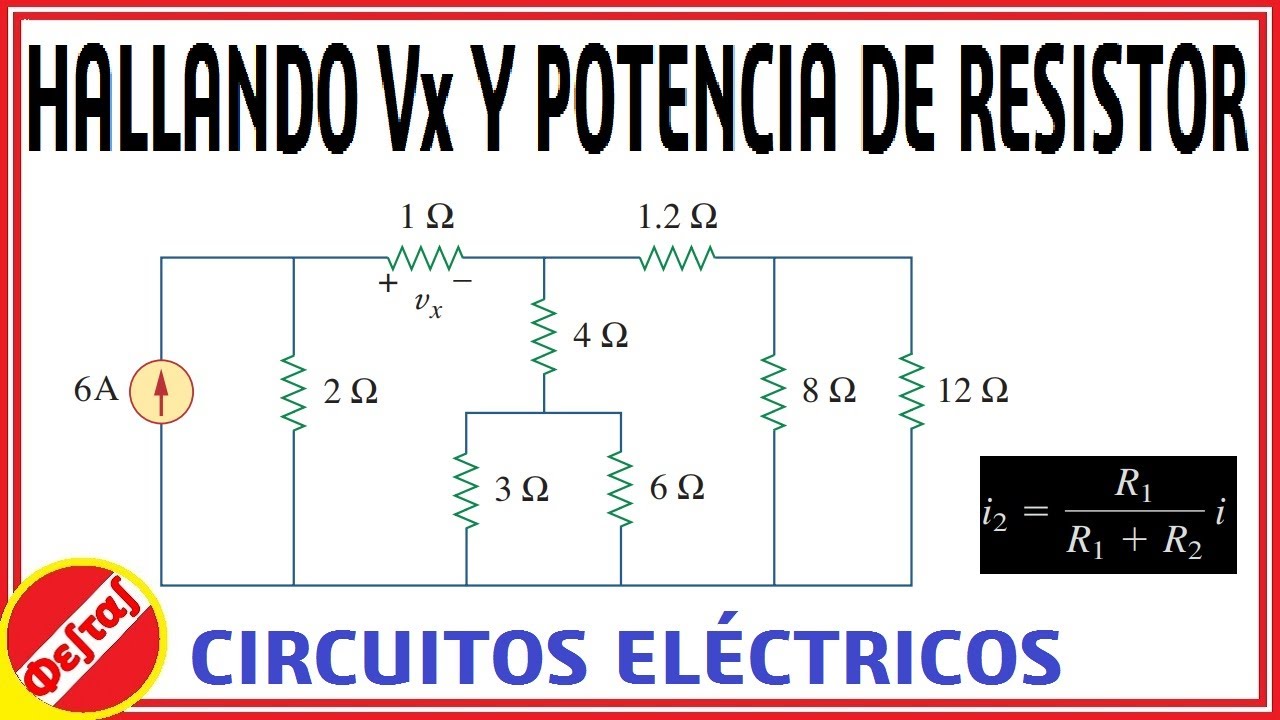 Hallando voltaje y potencia en resistencia con principio de división de corriente|Probl. 2.23 Sadiku