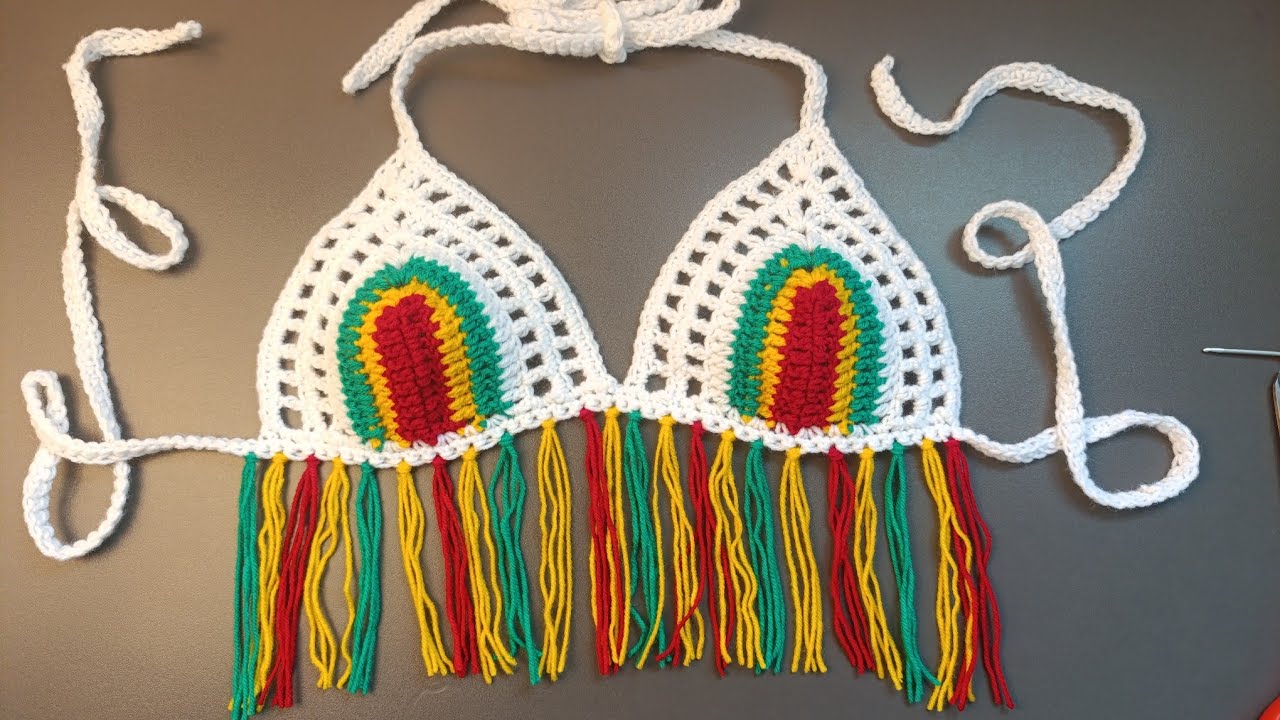 Rastafarian Mesh Bralette Crochet Tutorial | Easy & Beginner Friendly