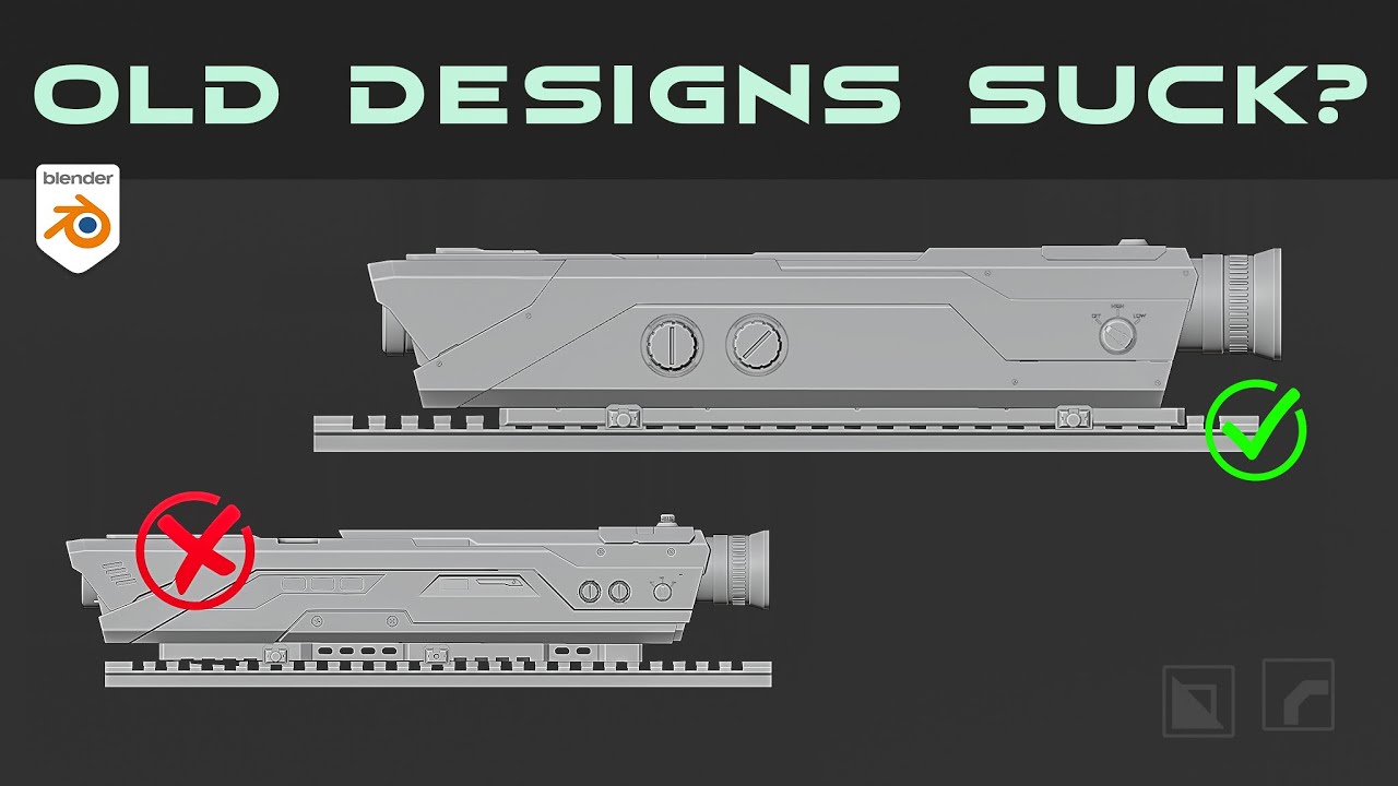 Fixing old Blender hard surface designs with HardOPS Boxcutter and Mesh Machine.