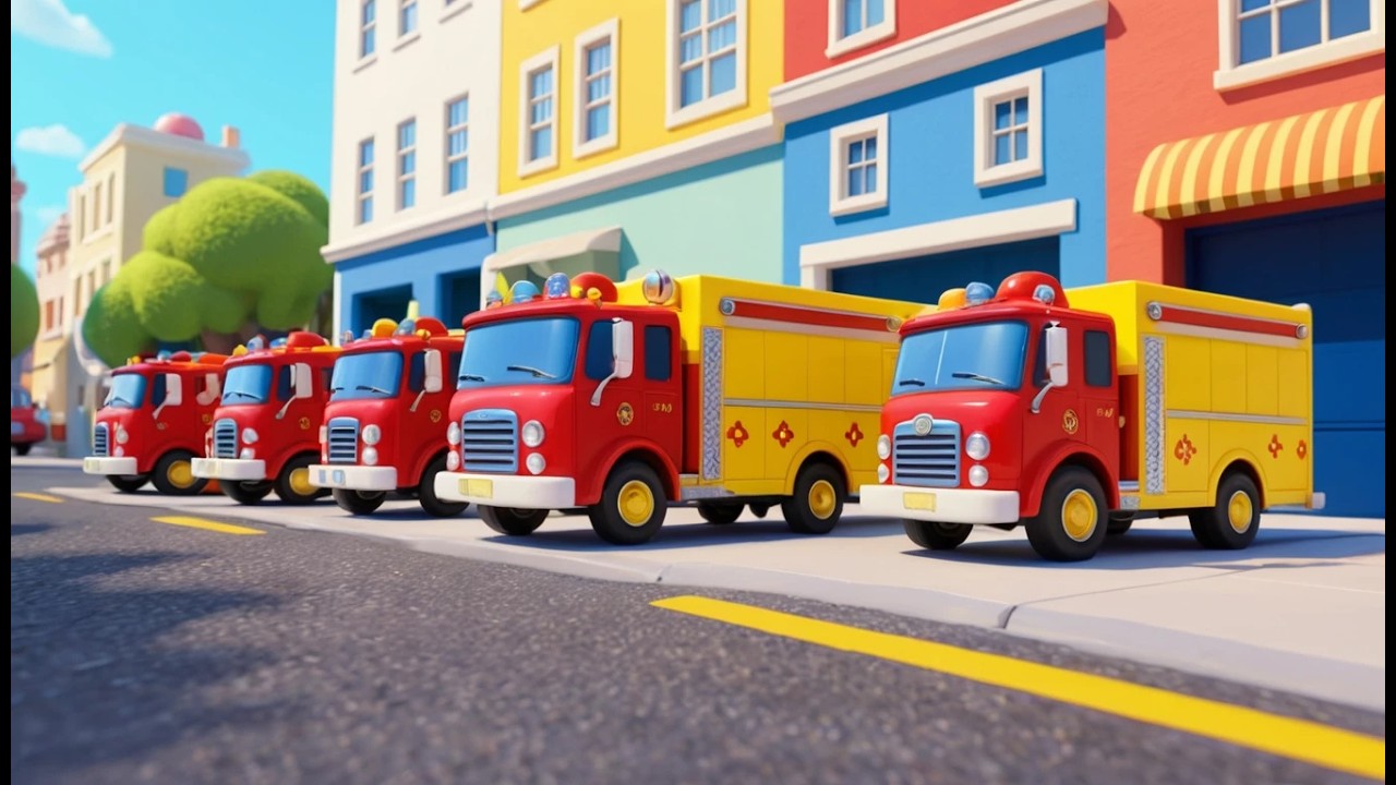 Drie Kleine Speelgoedbrandweerwagens Bee Bee Bee | Brandweerliedje & Tellen