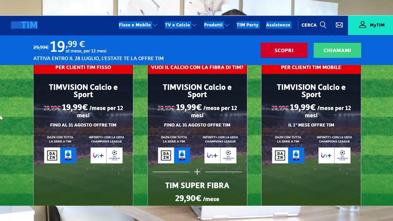 Novita Timvision Offerta calcio DAZN (Video completo sul canale)