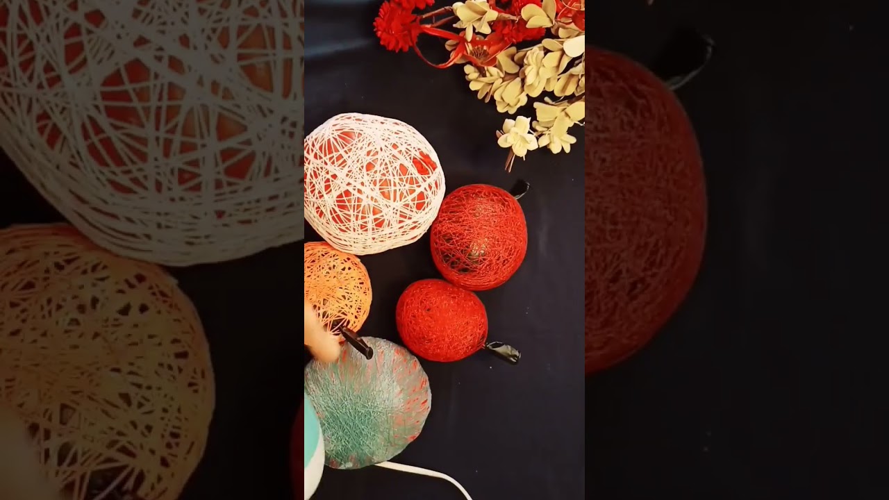 DIY yarn string light / DIY light  for home decor/  thread light .#diyhomedecor #light #craft