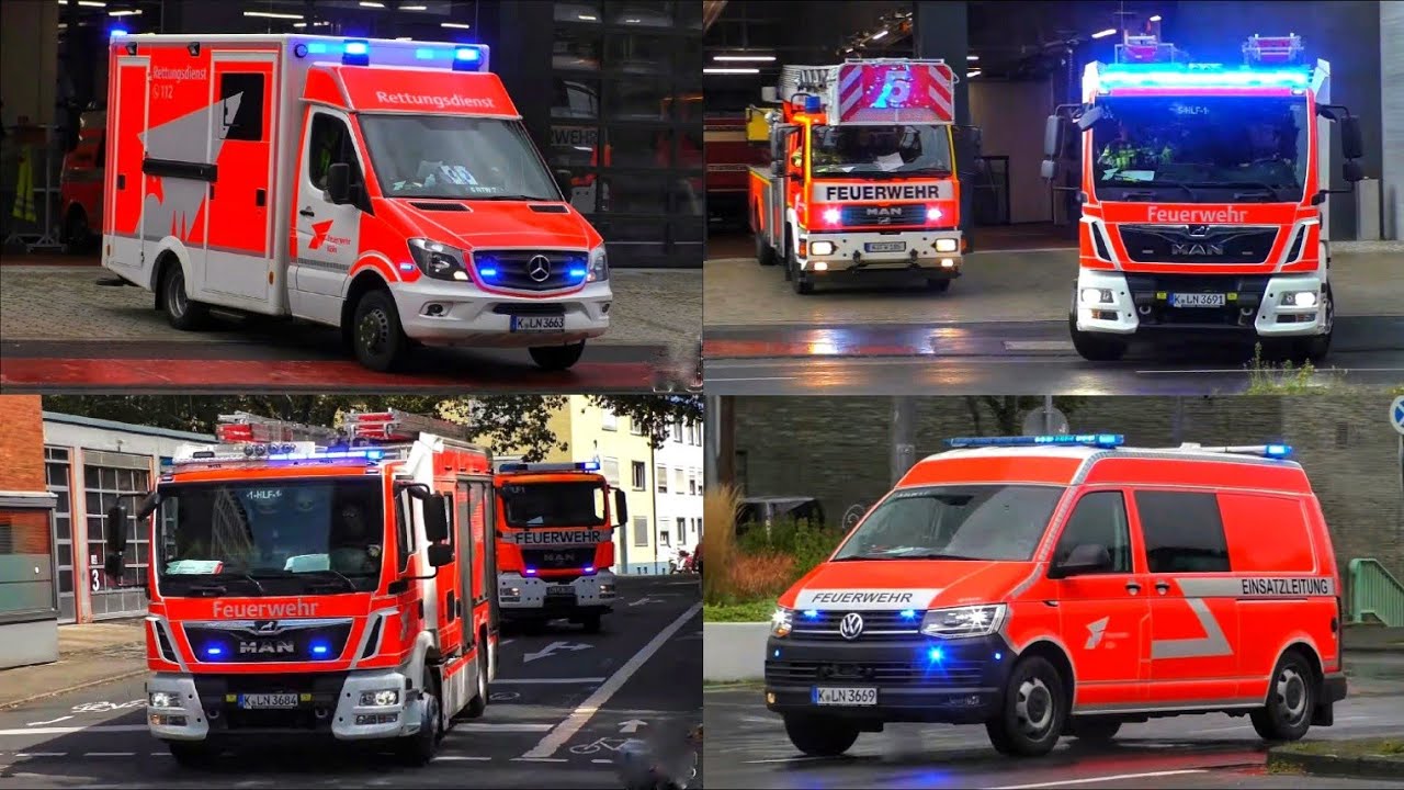[🚨 Alarm in der Domstadt 🕍] Einsatzfahrten 》Löschzug , ELW-OvA + ELW-BvA unm. || Feuerwehr Köln